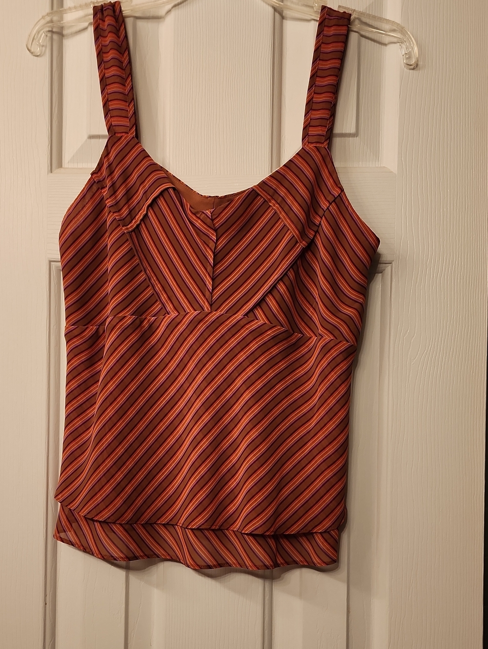 Bandolino Rust and Brown Striped Sleeveless Camisole